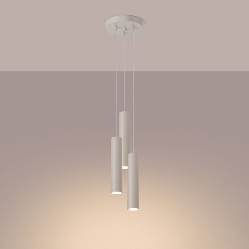Suspension filaire LAGOS 3xGU10/10W/230V crème