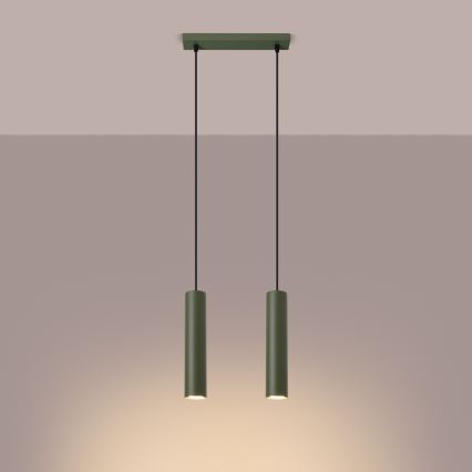 Suspension filaire LAGOS 2xGU10/10W/230V vert