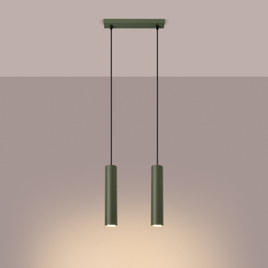 Suspension filaire LAGOS 2xGU10/10W/230V vert