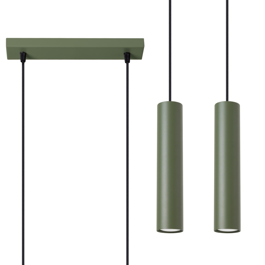 Suspension filaire LAGOS 2xGU10/10W/230V vert