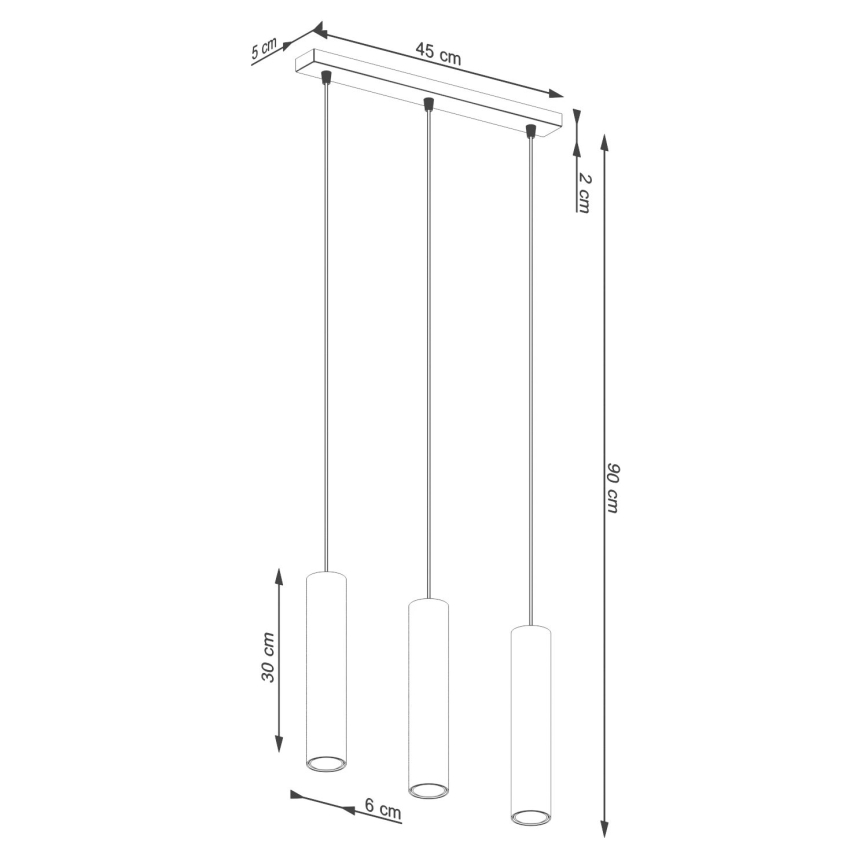 Hanglamp aan een koord LAGOS 3xGU10/10W/230V groen