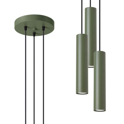 Hanglamp aan een koord LAGOS 3xGU10/10W/230V groen