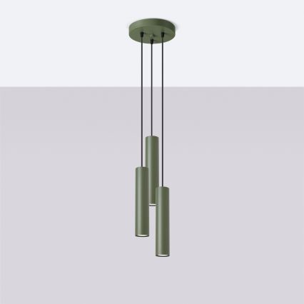 Hanglamp aan een koord LAGOS 3xGU10/10W/230V groen