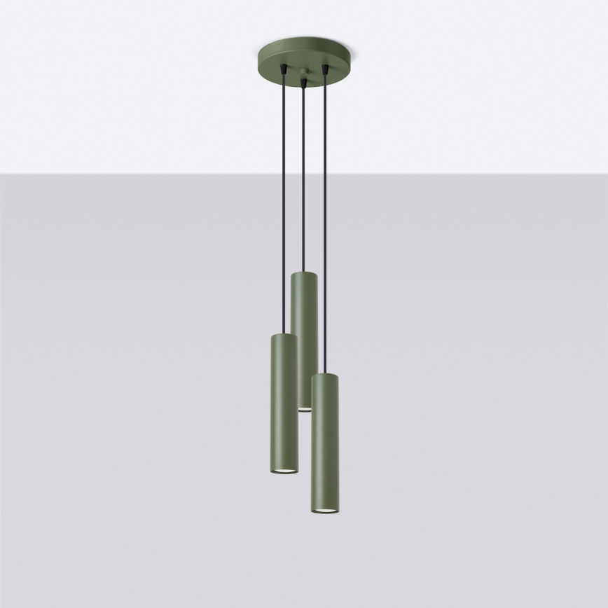 Hanglamp aan een koord LAGOS 3xGU10/10W/230V groen