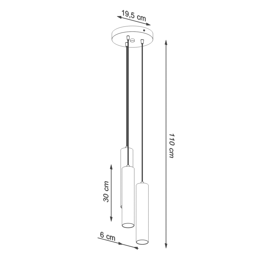 Hanglamp aan een koord LAGOS 3xGU10/10W/230V groen