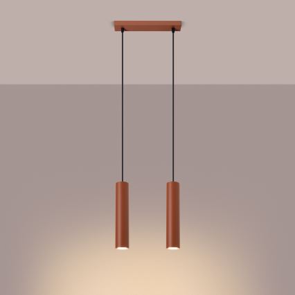 Suspension filaire LAGOS 2xGU10/10W/230V rouge