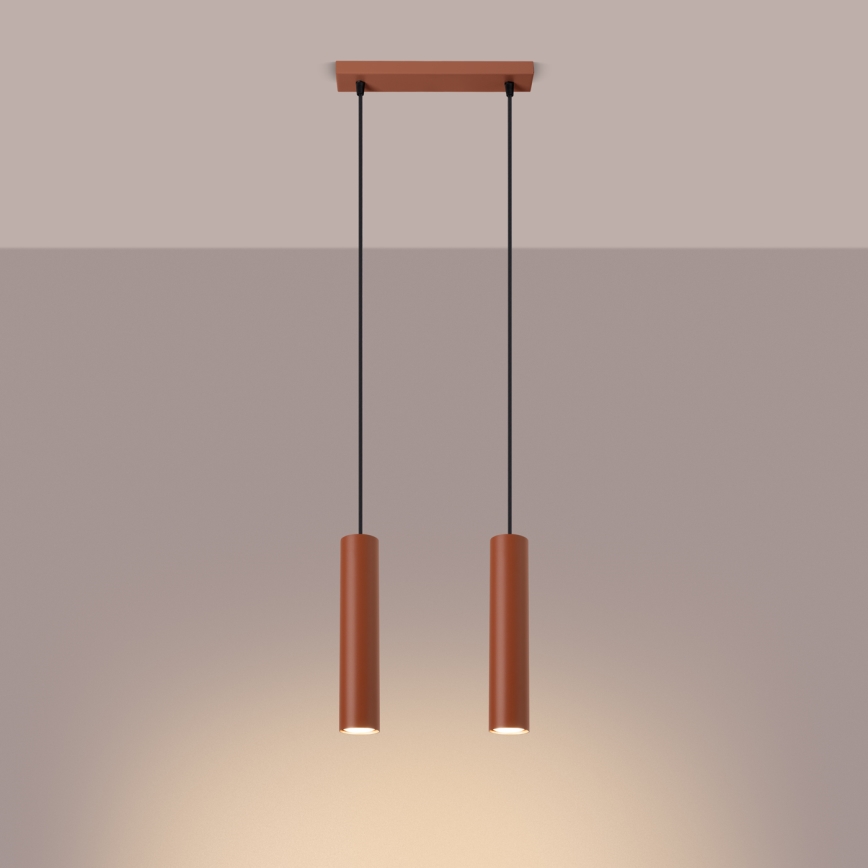 Suspension filaire LAGOS 2xGU10/10W/230V rouge