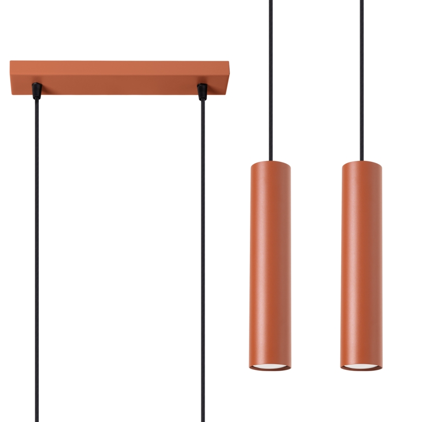 Suspension filaire LAGOS 2xGU10/10W/230V rouge