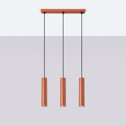Hanglamp aan een koord LAGOS 3xGU10/10W/230V rood