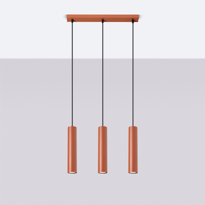 Hanglamp aan een koord LAGOS 3xGU10/10W/230V rood