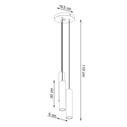 Hanglamp aan een koord LAGOS 3xGU10/10W/230V rood
