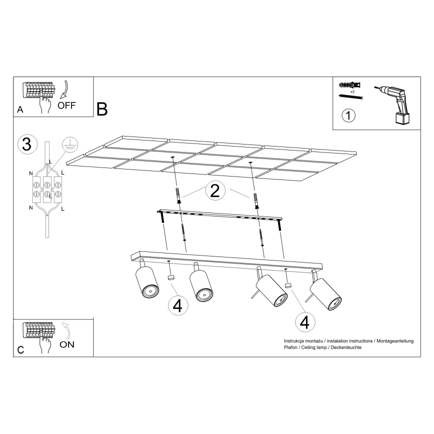 Spot RING 4xGU10/10W/230V groen