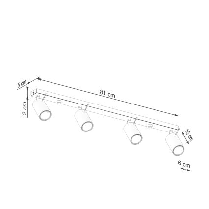 Spot RING 4xGU10/10W/230V vert