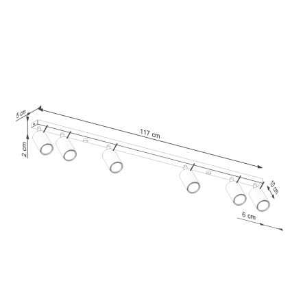 Spot RING 6xGU10/10W/230V vert