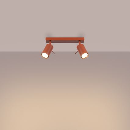 Spot RING 2xGU10/10W/230V rood
