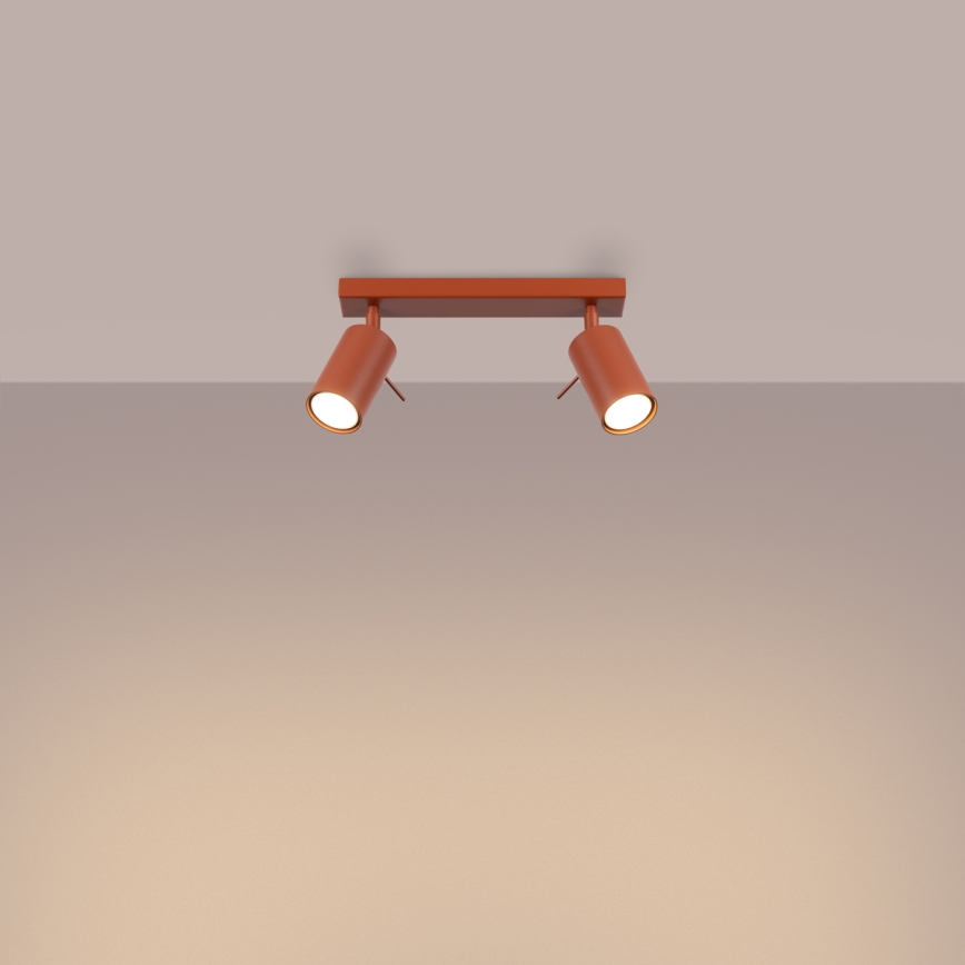 Spot RING 2xGU10/10W/230V rood