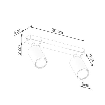 Spot RING 2xGU10/10W/230V rood