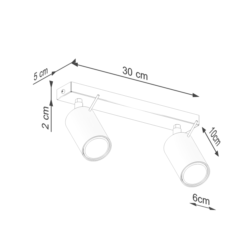Spot RING 2xGU10/10W/230V rood