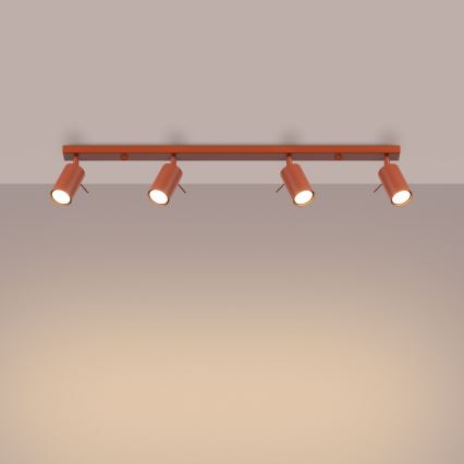 Spot RING 4xGU10/10W/230V rood