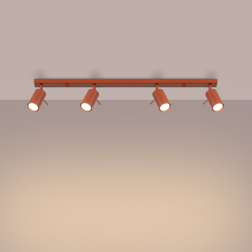 Spot RING 4xGU10/10W/230V rood