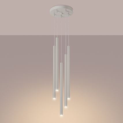 Hanglamp aan een koord PASTELO 5xG9/8W/230V crème