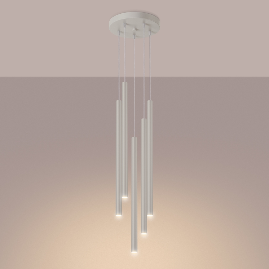 Hanglamp aan een koord PASTELO 5xG9/8W/230V crème