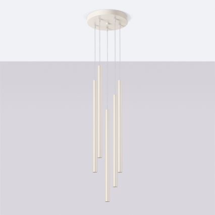 Hanglamp aan een koord PASTELO 5xG9/8W/230V crème