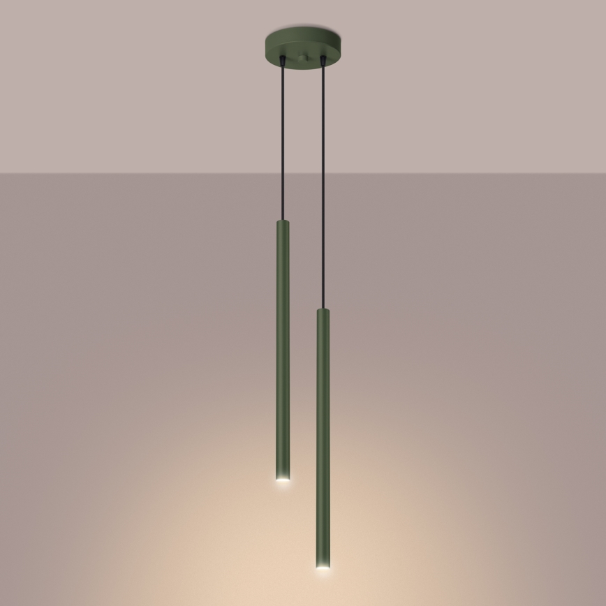 Hanglamp aan een koord PASTELO 2xG9/8W/230V groen