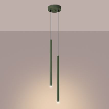 Suspension filaire PASTELO 2xG9/8W/230V vert