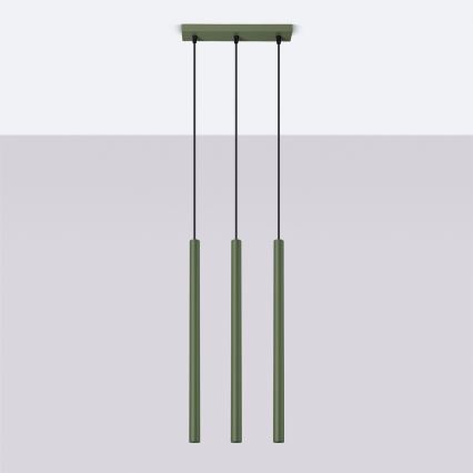 Hanglamp aan een koord PASTELO 3xG9/8W/230V groen