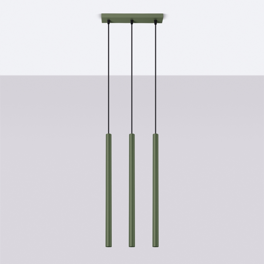 Hanglamp aan een koord PASTELO 3xG9/8W/230V groen