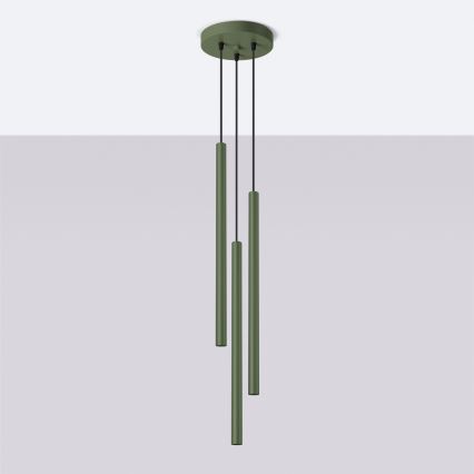 Hanglamp aan een koord PASTELO 3xG9/8W/230V groen