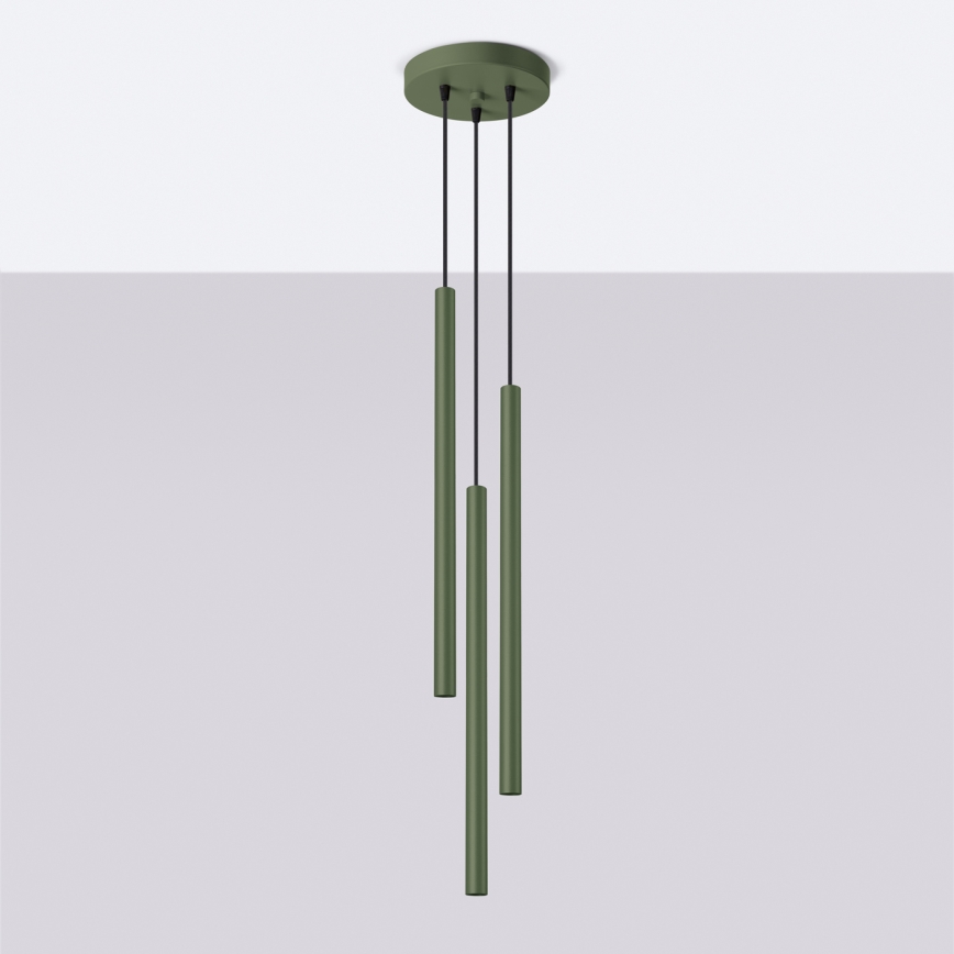 Hanglamp aan een koord PASTELO 3xG9/8W/230V groen