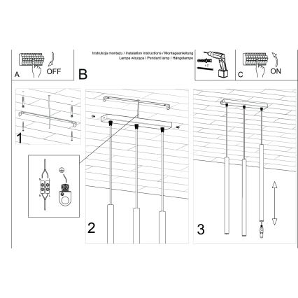 Hanglamp aan een koord PASTELO 3xG9/8W/230V groen