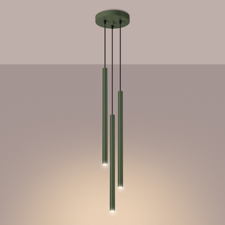 Suspension filaire PASTELO 3xG9/8W/230V vert