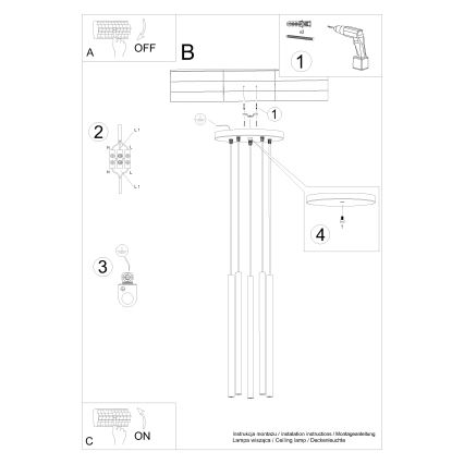 Hanglamp aan een koord PASTELO 5xG9/8W/230V groen