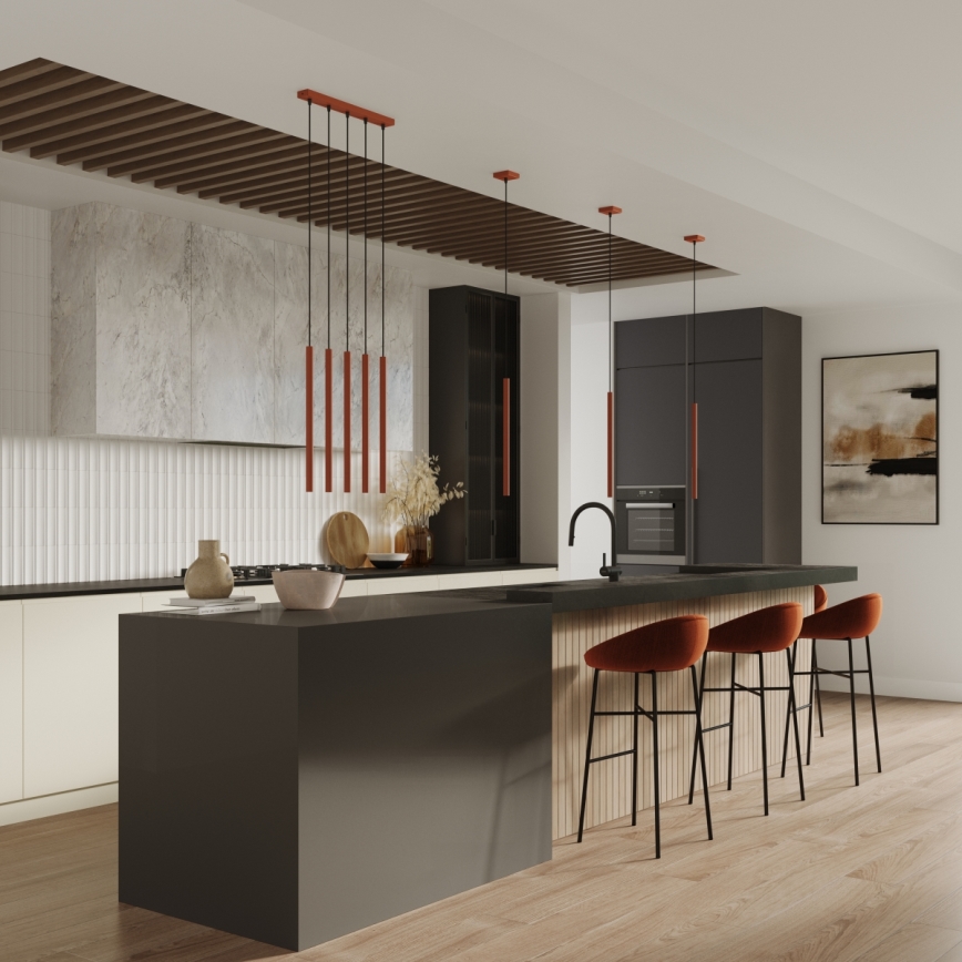 Hanglamp aan een koord PASTELO 1xG9/8W/230V rood