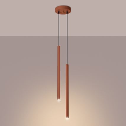 Hanglamp aan een koord PASTELO 2xG9/8W/230V rood