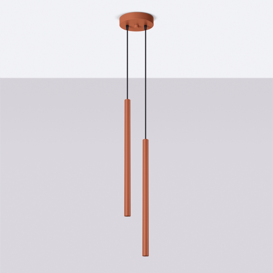 Hanglamp aan een koord PASTELO 2xG9/8W/230V rood