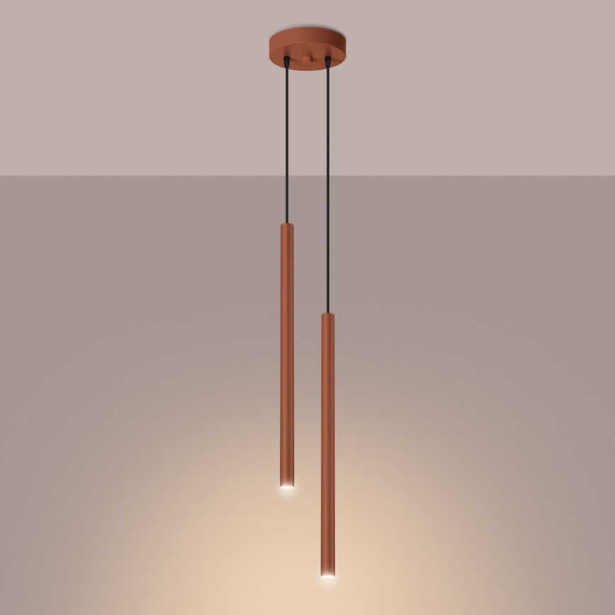 Suspension filaire PASTELO 2xG9/8W/230V rouge