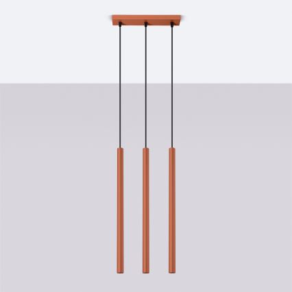 Hanglamp aan een koord PASTELO 3xG9/8W/230V rood