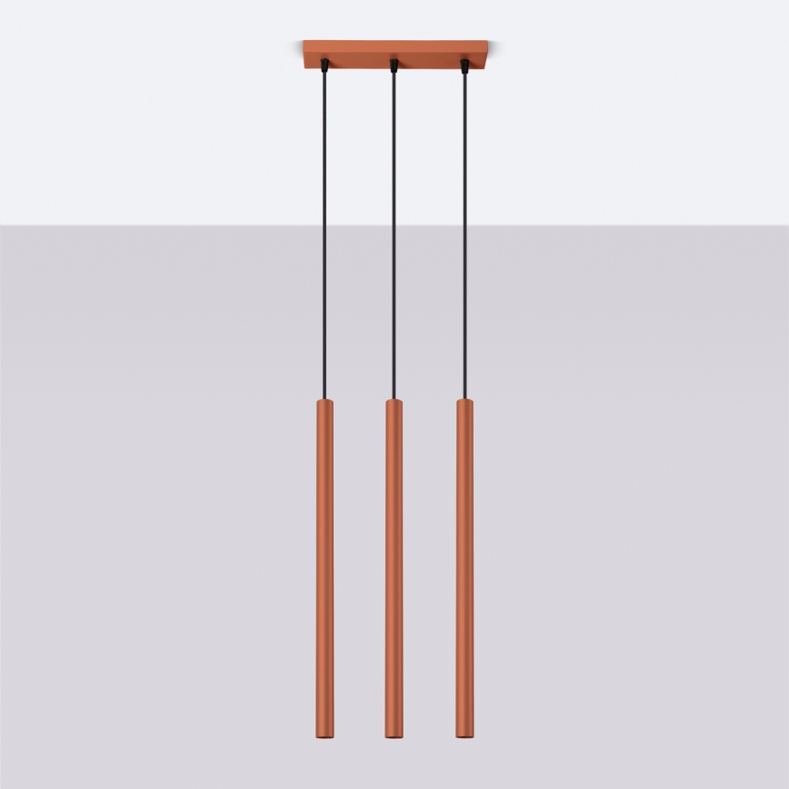 Hanglamp aan een koord PASTELO 3xG9/8W/230V rood