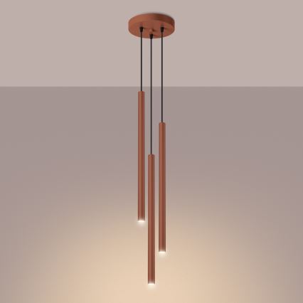 Hanglamp aan een koord PASTELO 3xG9/8W/230V rood