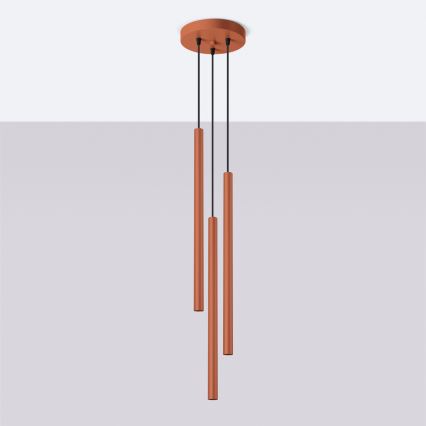 Hanglamp aan een koord PASTELO 3xG9/8W/230V rood