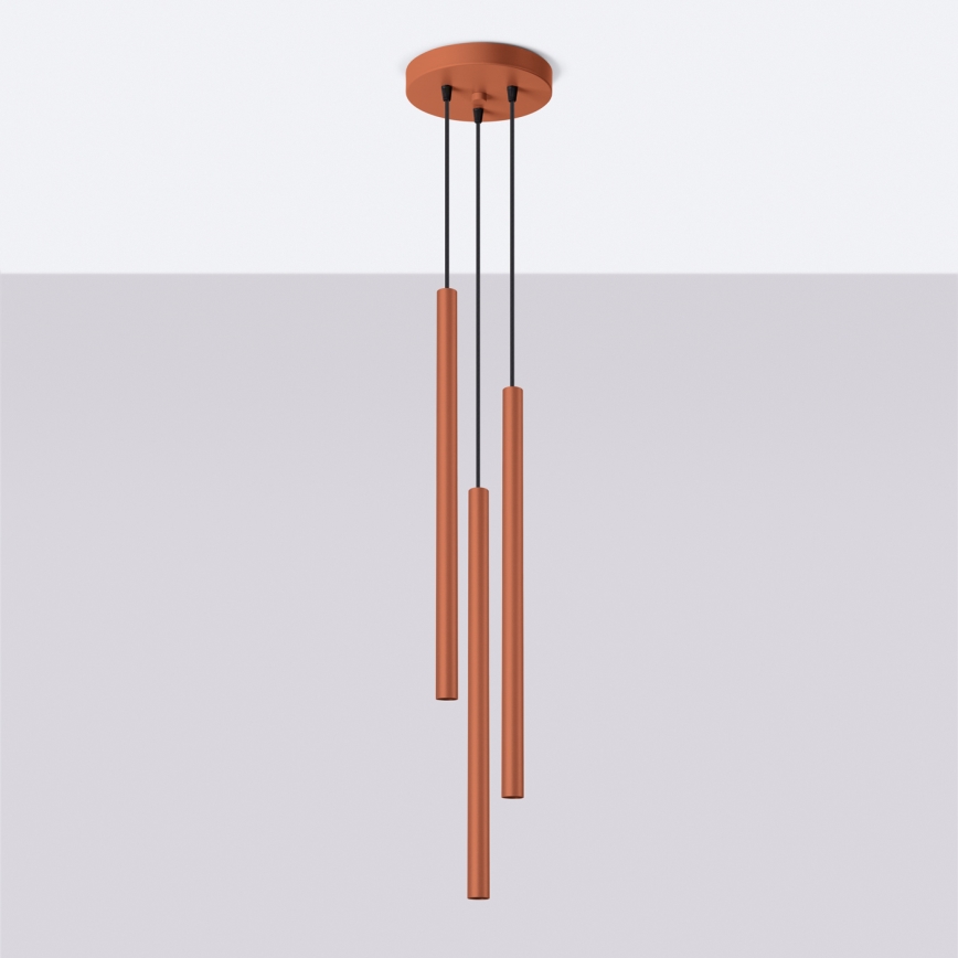 Hanglamp aan een koord PASTELO 3xG9/8W/230V rood