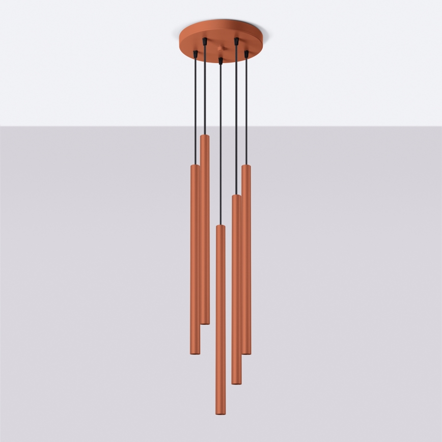 Hanglamp aan een koord PASTELO 5xG9/8W/230V rood