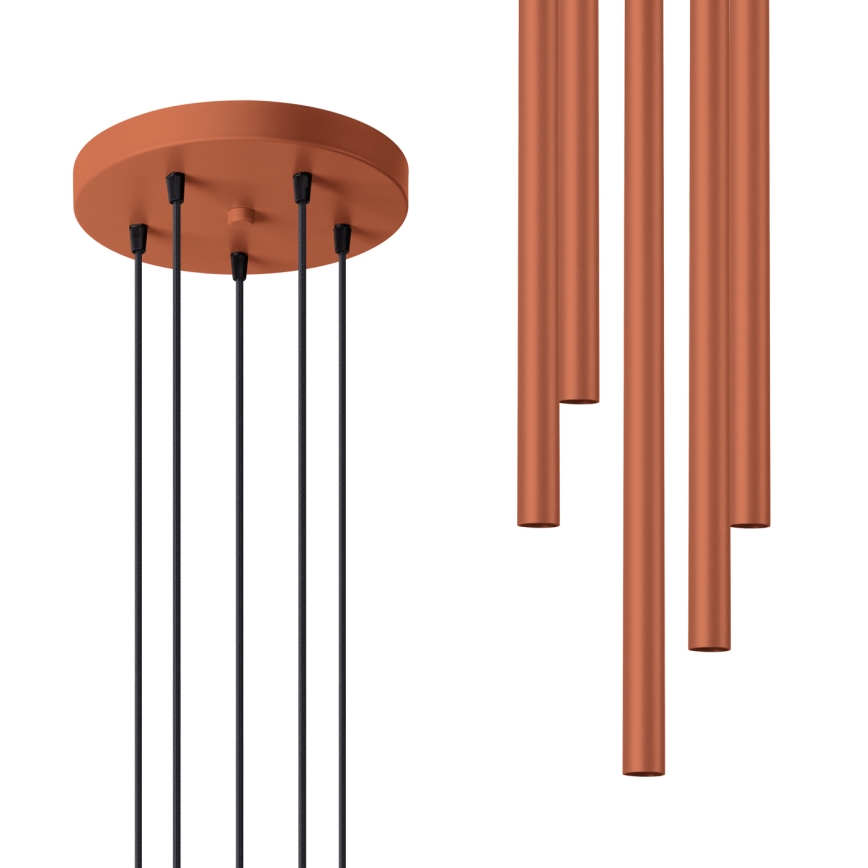 Hanglamp aan een koord PASTELO 5xG9/8W/230V rood