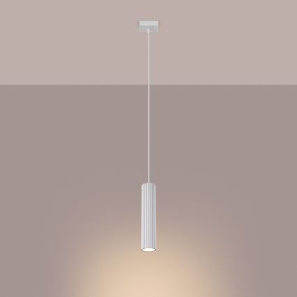 Hanglamp aan een koord KARBON 1xGU10/10W/230V wit