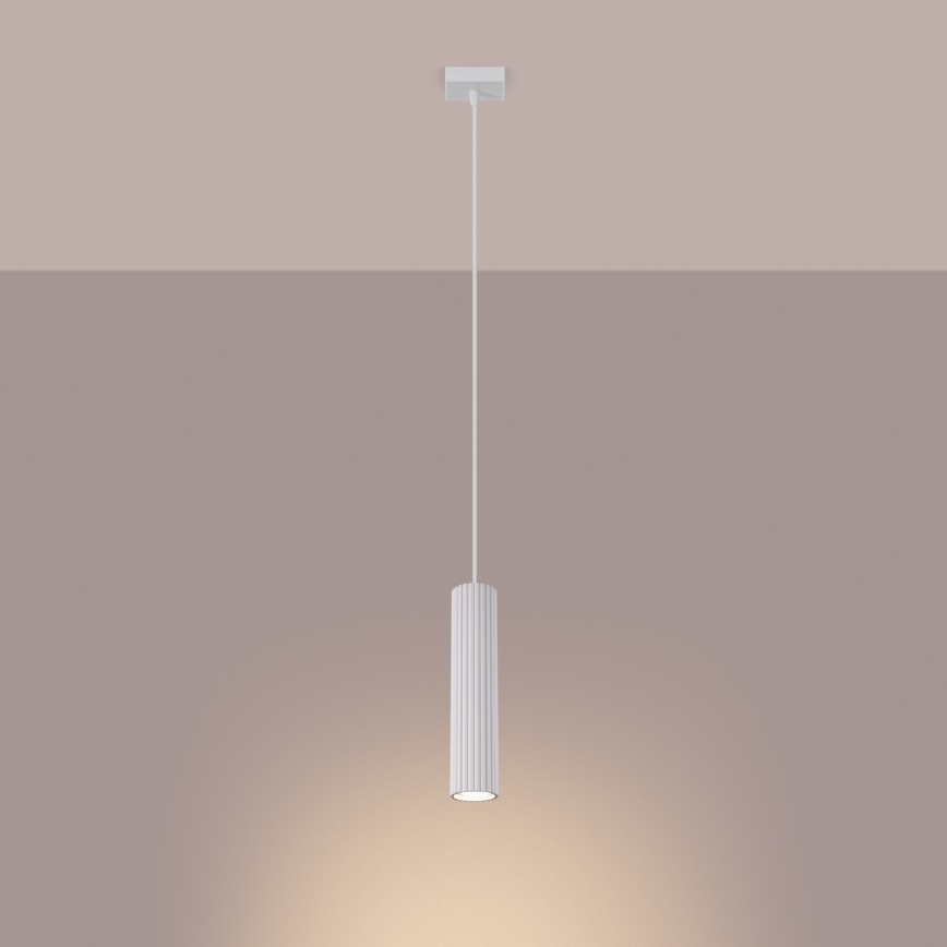 Hanglamp aan een koord KARBON 1xGU10/10W/230V wit