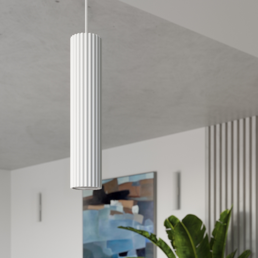 Hanglamp aan een koord KARBON 1xGU10/10W/230V wit